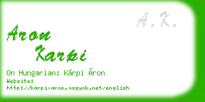 aron karpi business card
